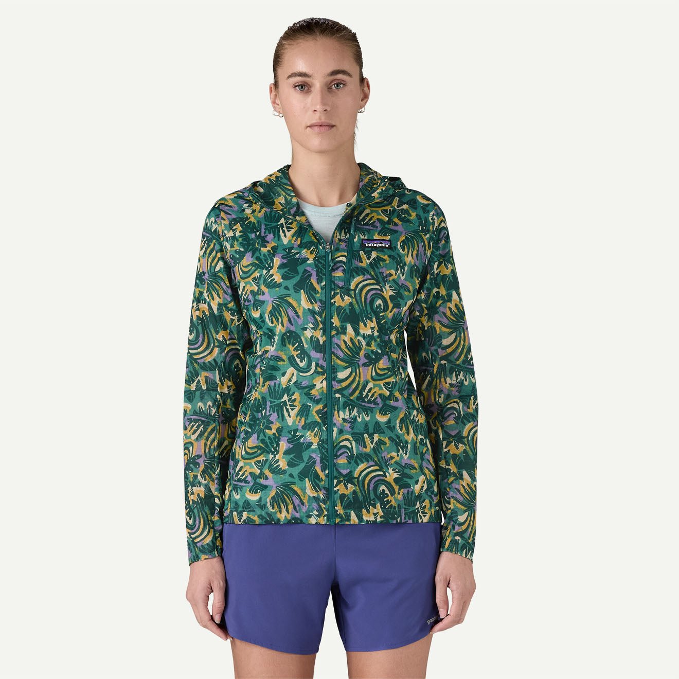Patagonia Womens Houdini Jacket Wild Botanist / Wetland Blue - The Sporting Lodge