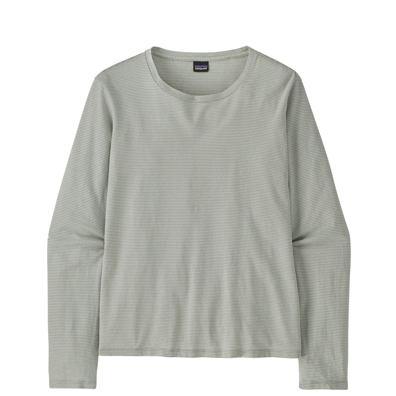 Patagonia Long Sleeved Regenerative Organic Certified Cotton Tee Steppe Stripe Sleet Green - The Sporting Lodge