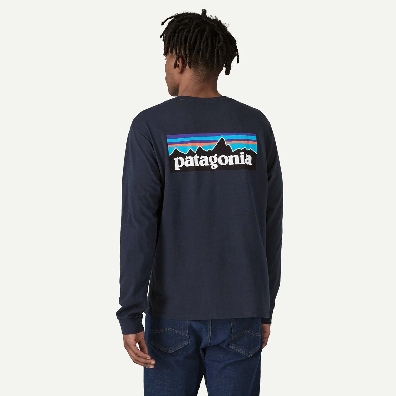 Patagonia L/S P - 6 Logo Responsibili - Tee New Navy - The Sporting Lodge
