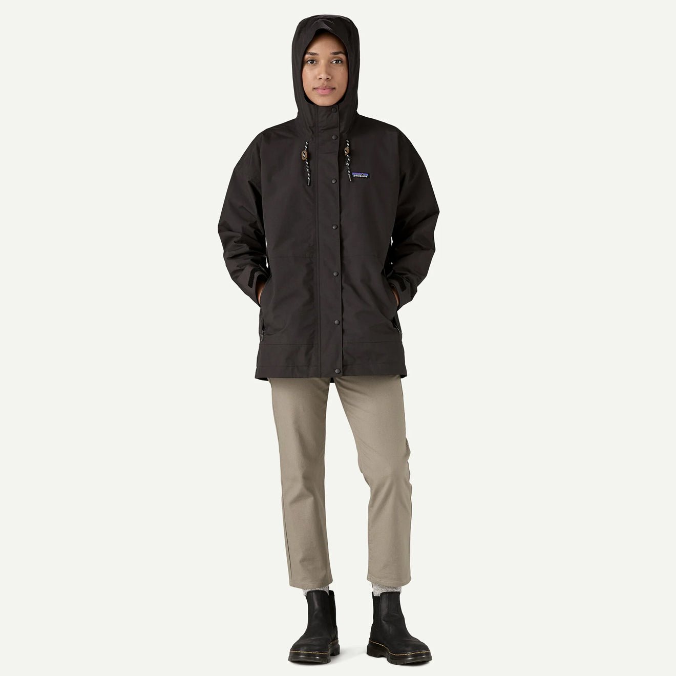 Patagonia Womens Outdoor Everyday Rain Jacket Black - The Sporting Lodge