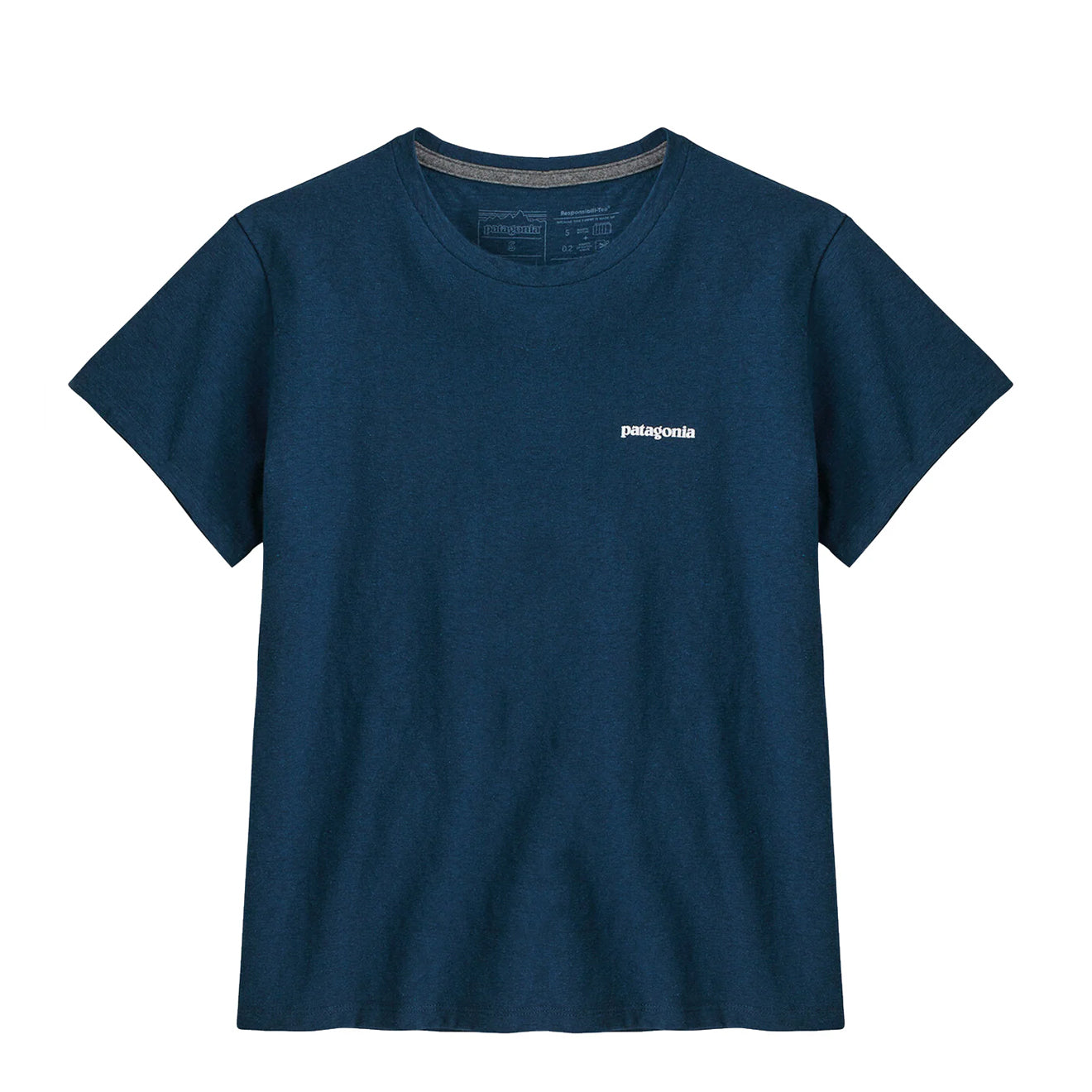 Patagonia Womens P-6 Logo Responsibili Tee Tidepool Blue