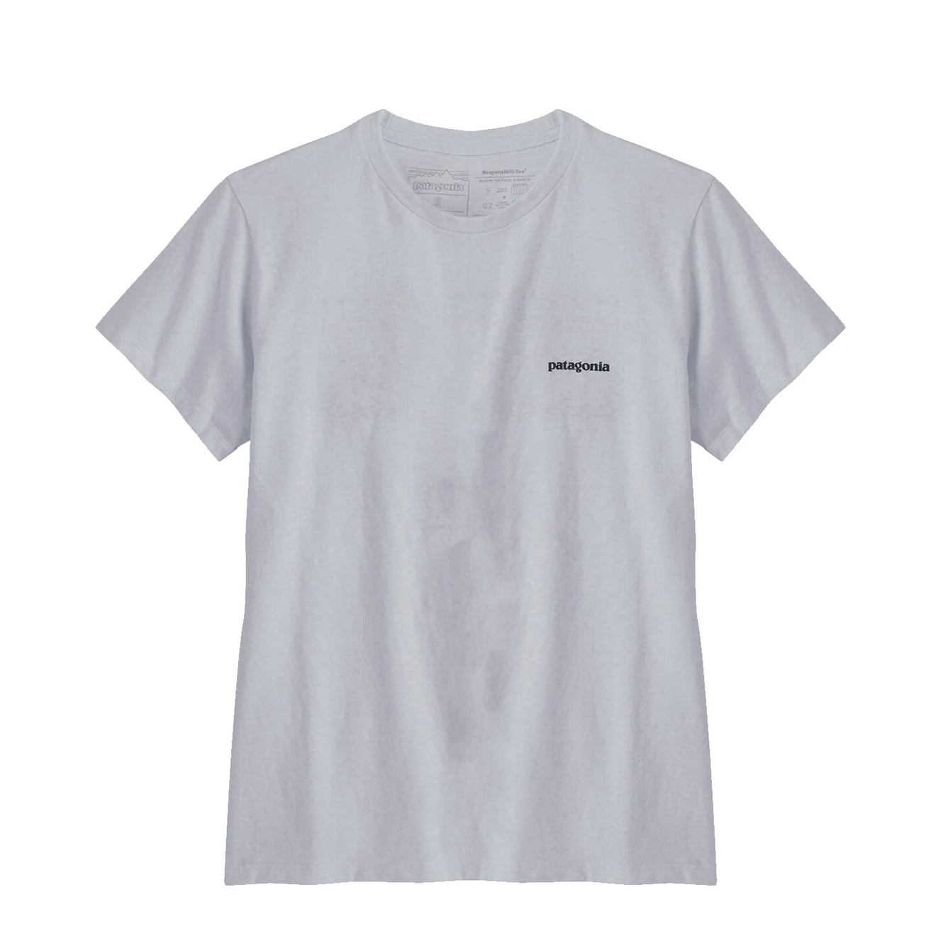 Patagonia Womens P-6 Logo Responsibili Tee White - The Sporting Lodge