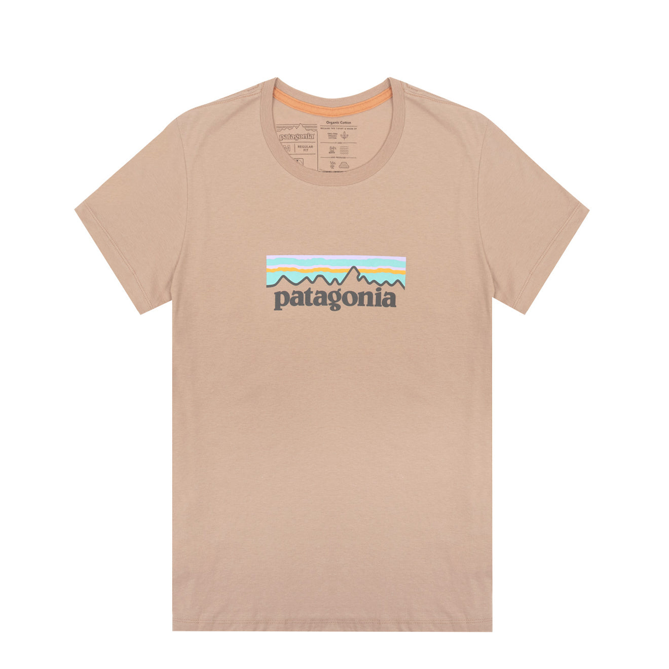 Patagonia Womens Pastel P-6 Logo Organic Crew T-Shirt Pamp Tan