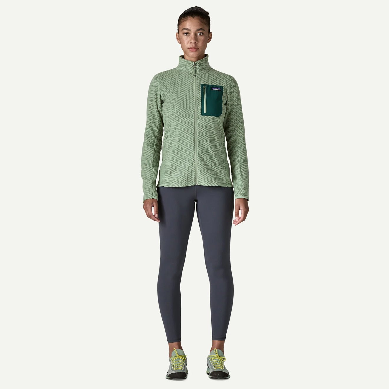 Patagonia Womens R1 Air Fleece Jacket Ellwood Green - The Sporting Lodge