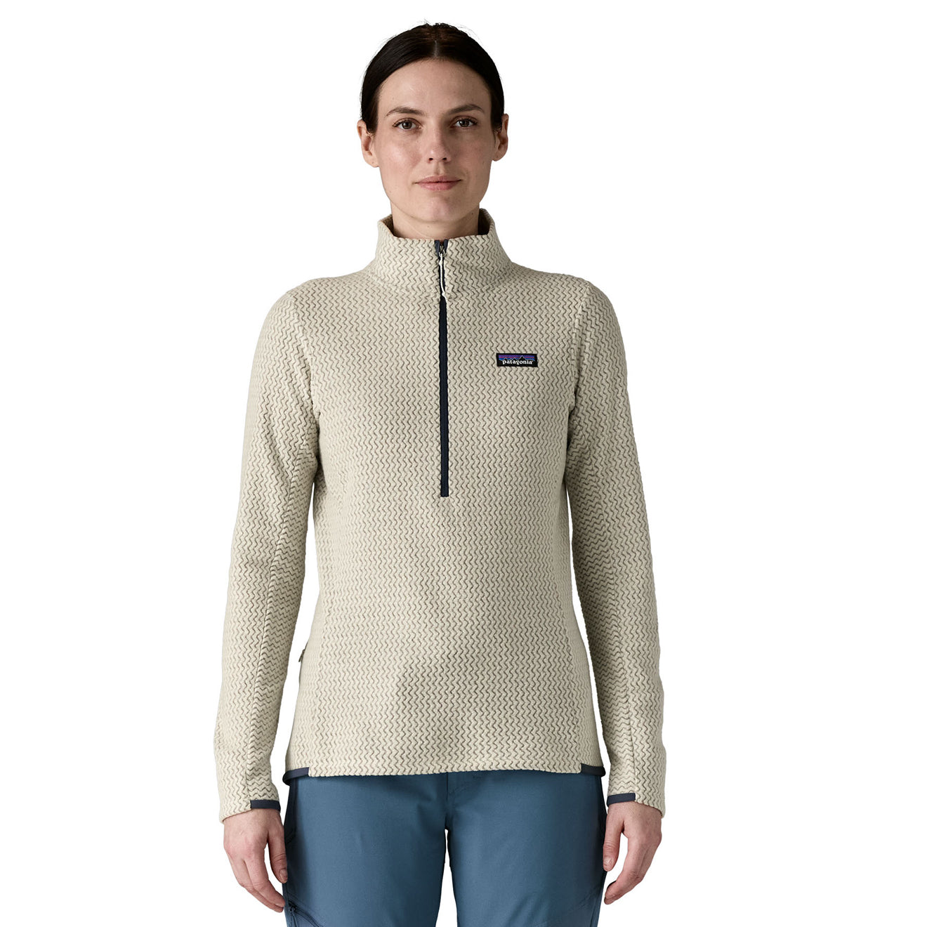 Patagonia Womens R1 Air Fleece Zip-Neck Wool White
