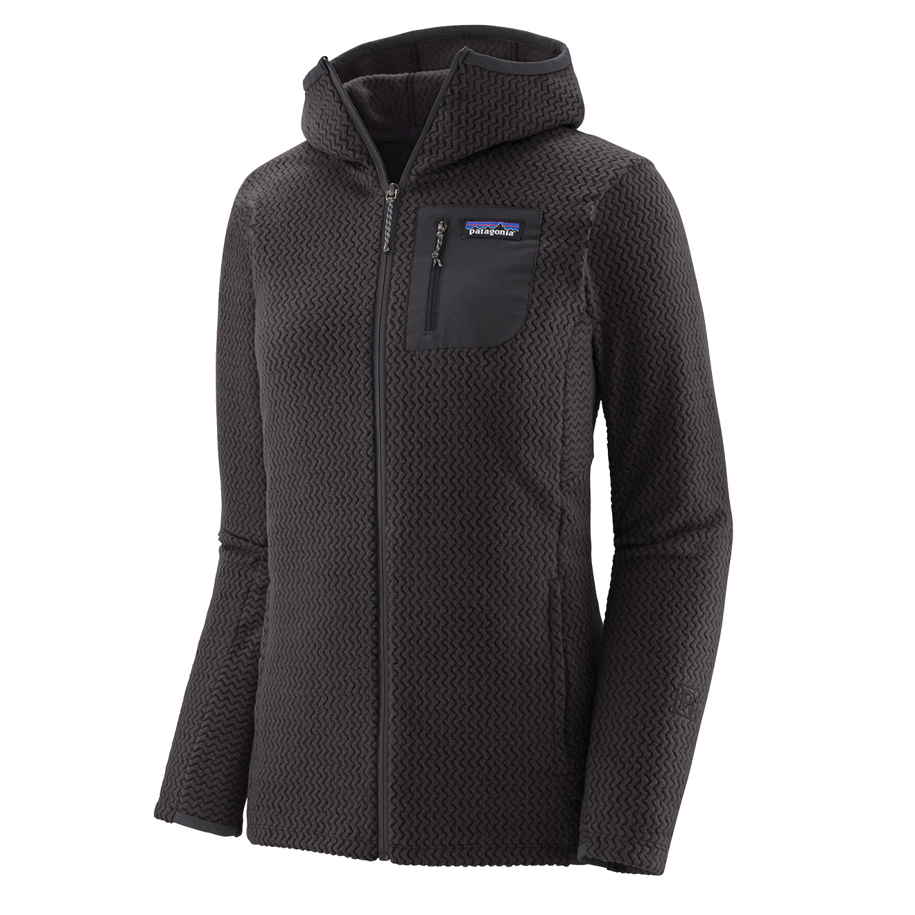 Patagonia Womens R1 Air Full-Zip Fleece Hoody Black - The Sporting Lodge
