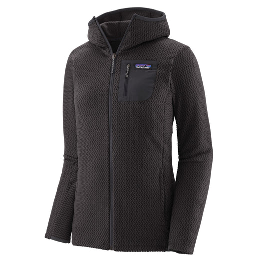 Patagonia Womens R1 Air Full-Zip Fleece Hoody Black - The Sporting Lodge