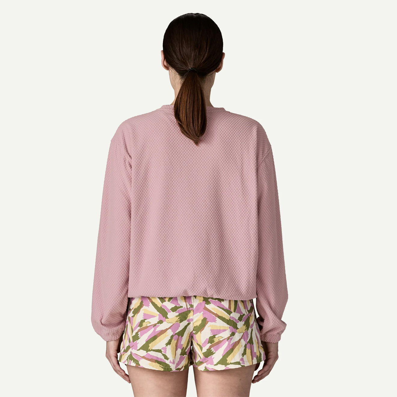 Patagonia Womens Textured Fleece Crewneck Weathered Stone