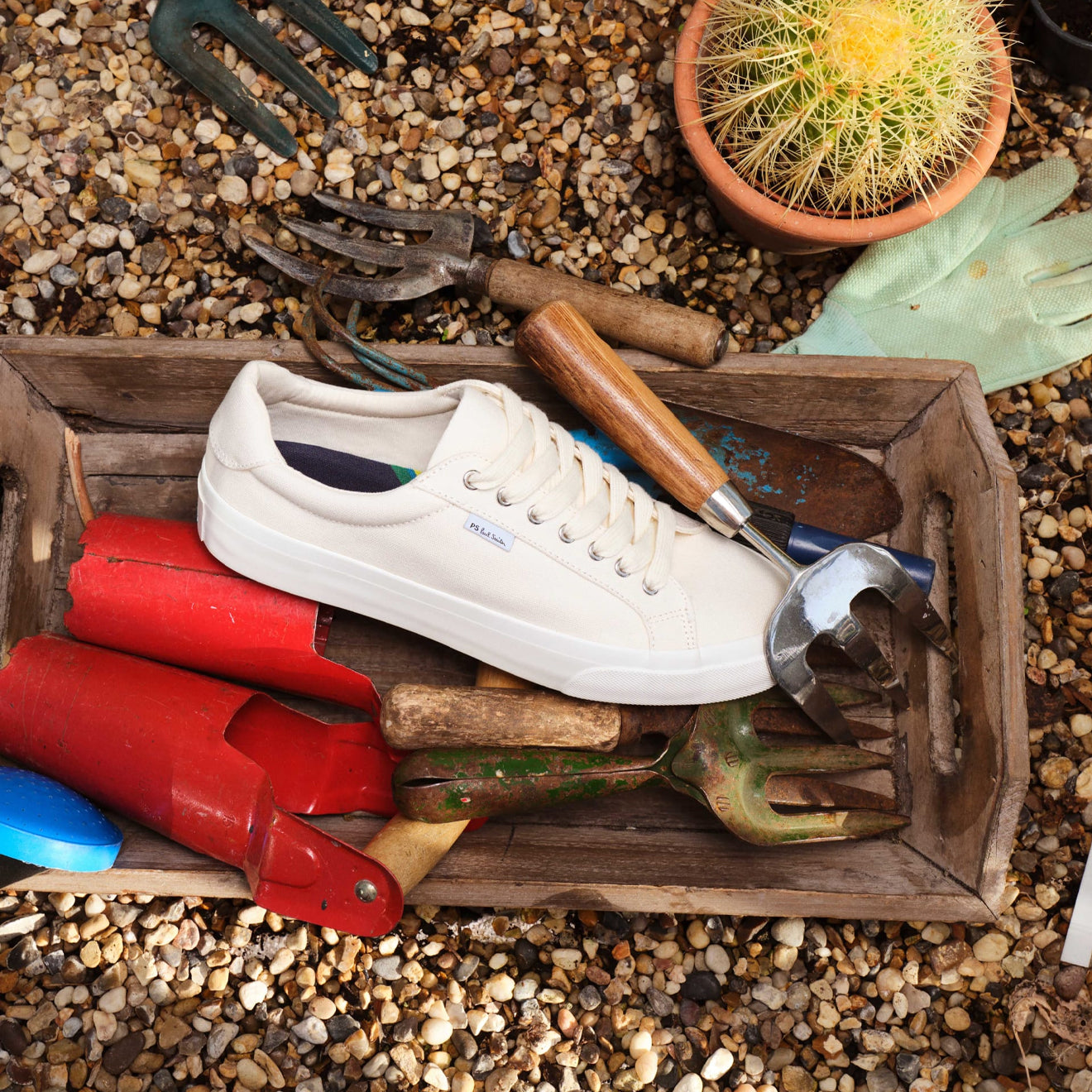 Paul Smith Amos Canvas Trainers Ecru - The Sporting Lodge