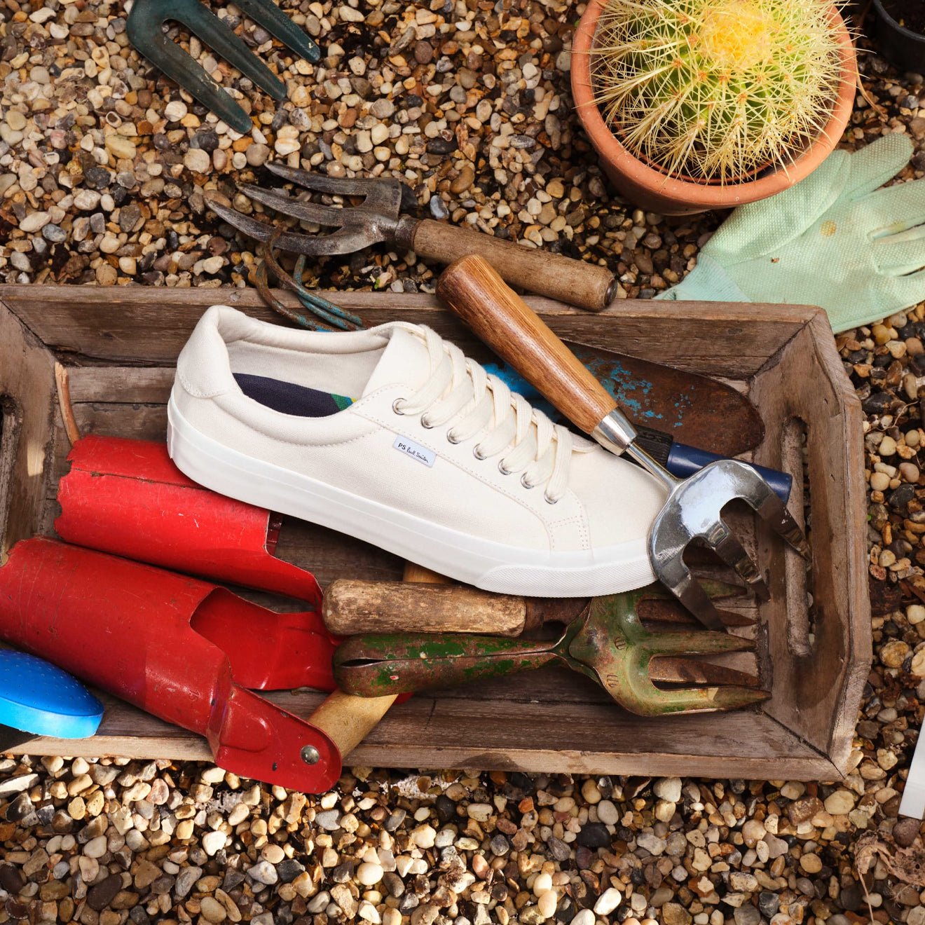 Paul Smith Amos Canvas Trainers Ecru - The Sporting Lodge