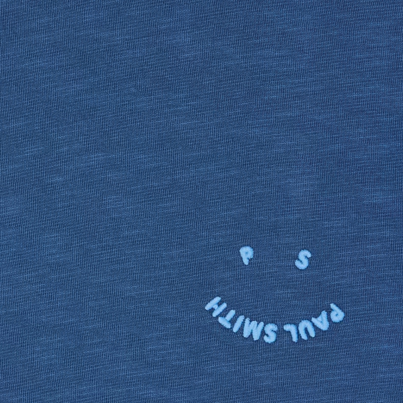 Paul Smith Blanket-Stitch Happy T-Shirt BLue