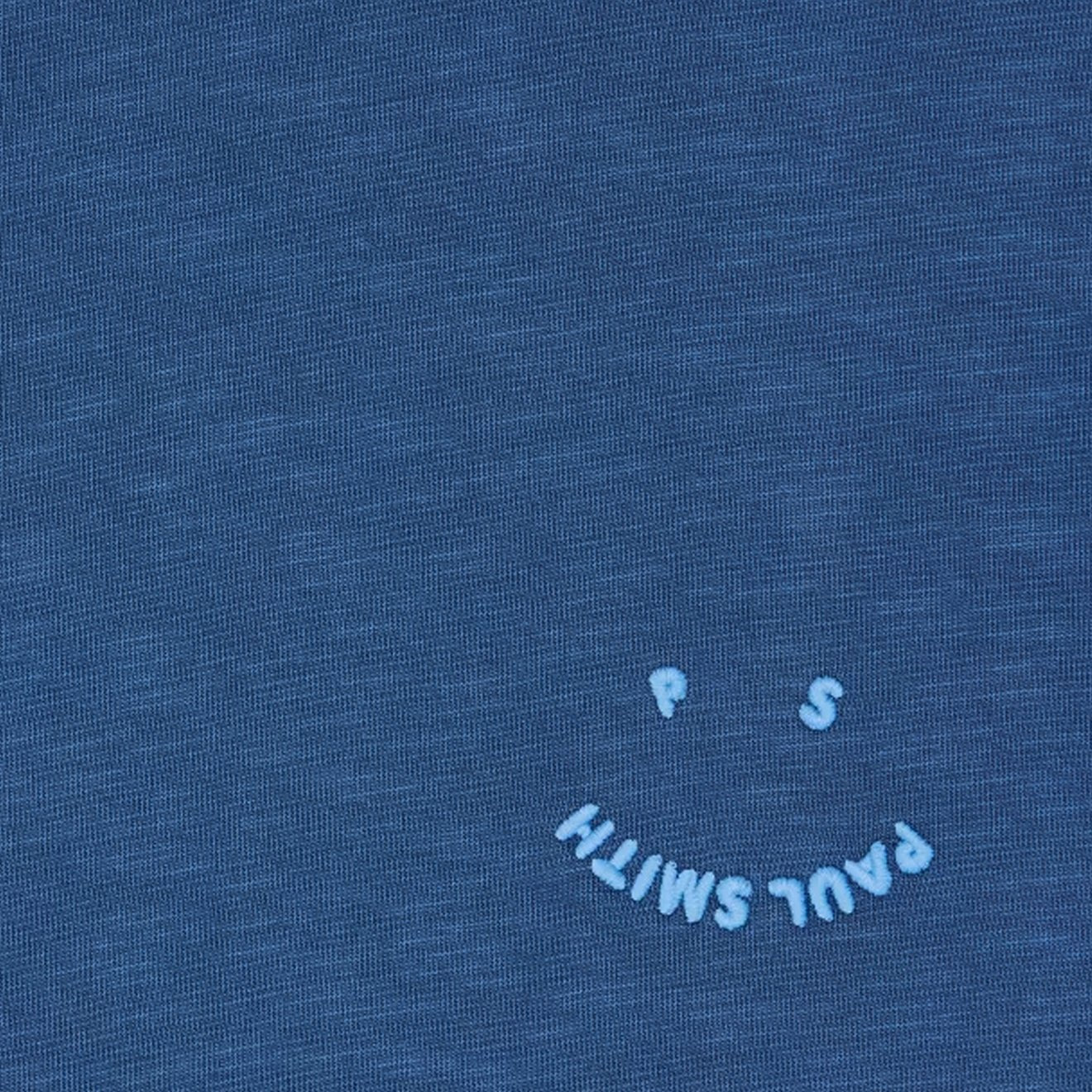 Paul Smith Blanket-Stitch Happy T-Shirt BLue - The Sporting Lodge