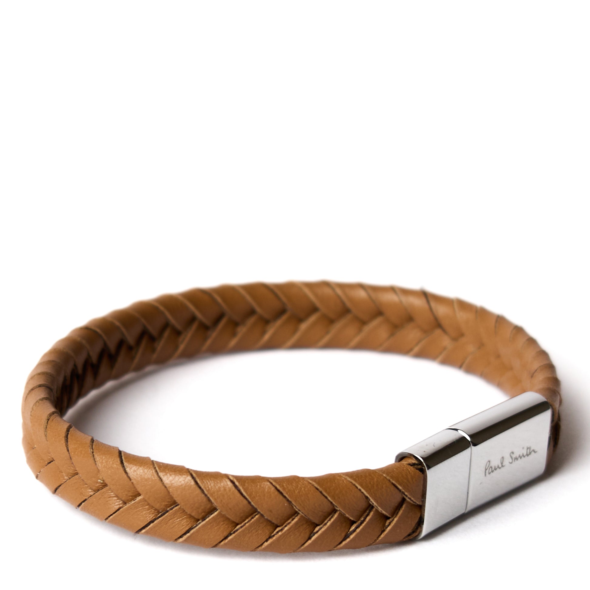 Paul Smith Braided Leather Bracelet Tan - The Sporting Lodge