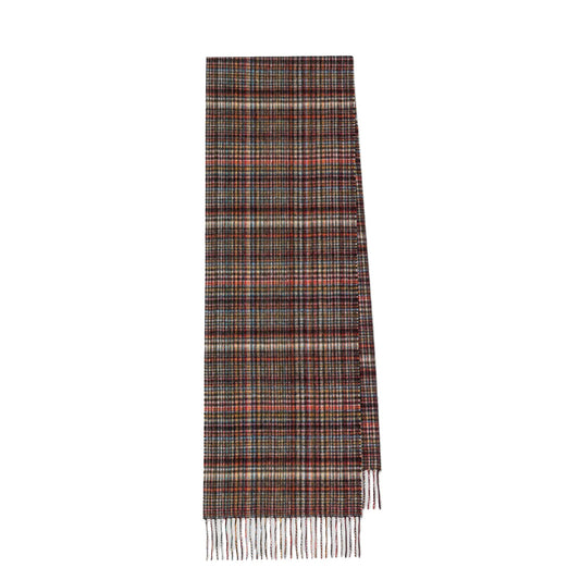 Paul Smith Cashmere-Blend Check Scarf Signature Stripe - The Sporting Lodge