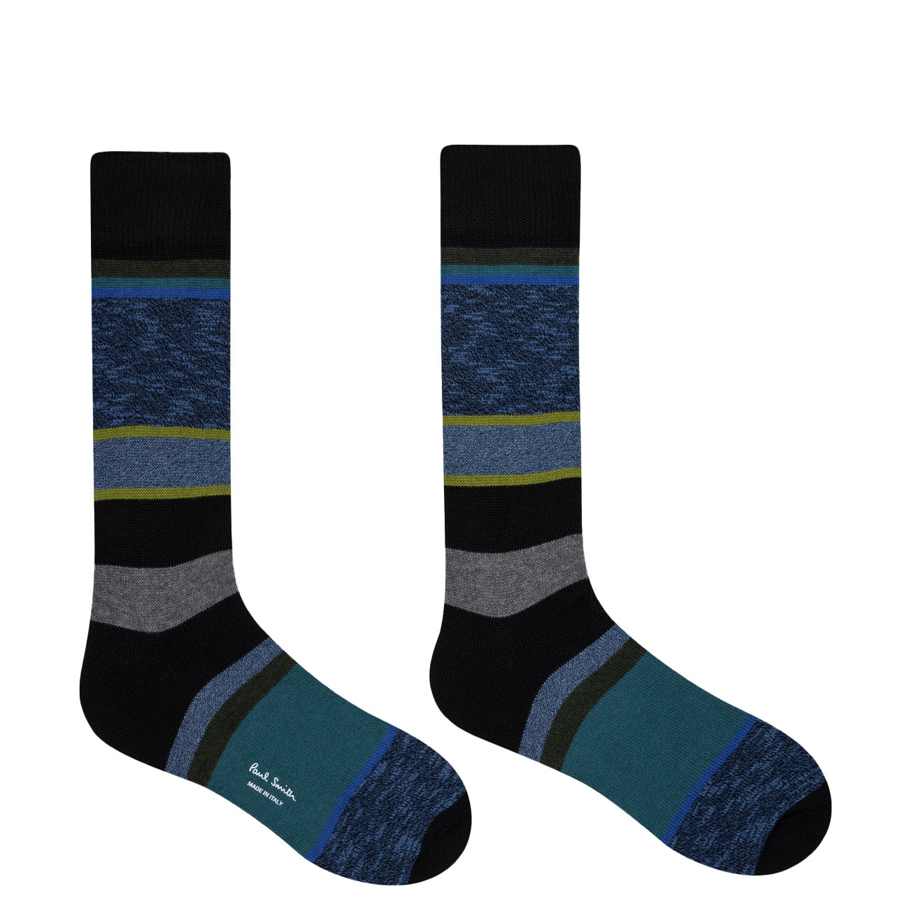 Paul Smith Colin Stripe Socks Black / Blue - The Sporting Lodge