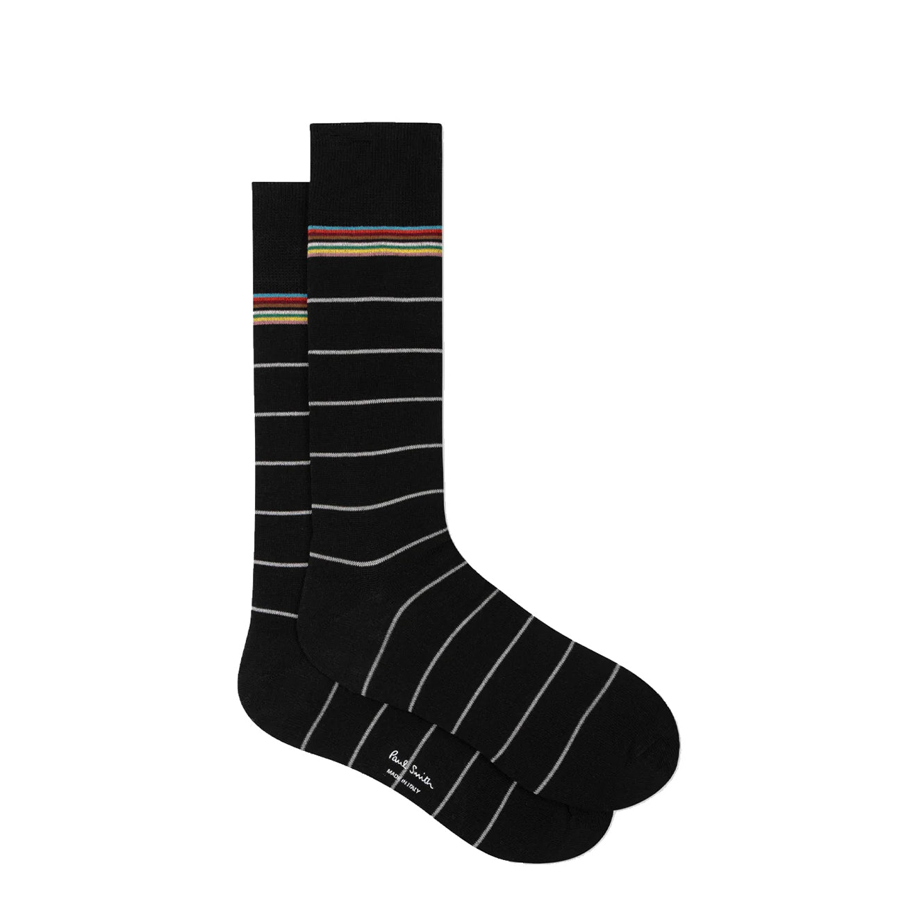 Paul Smith Cotton-Blend Pinstripe Socks Black - The Sporting Lodge