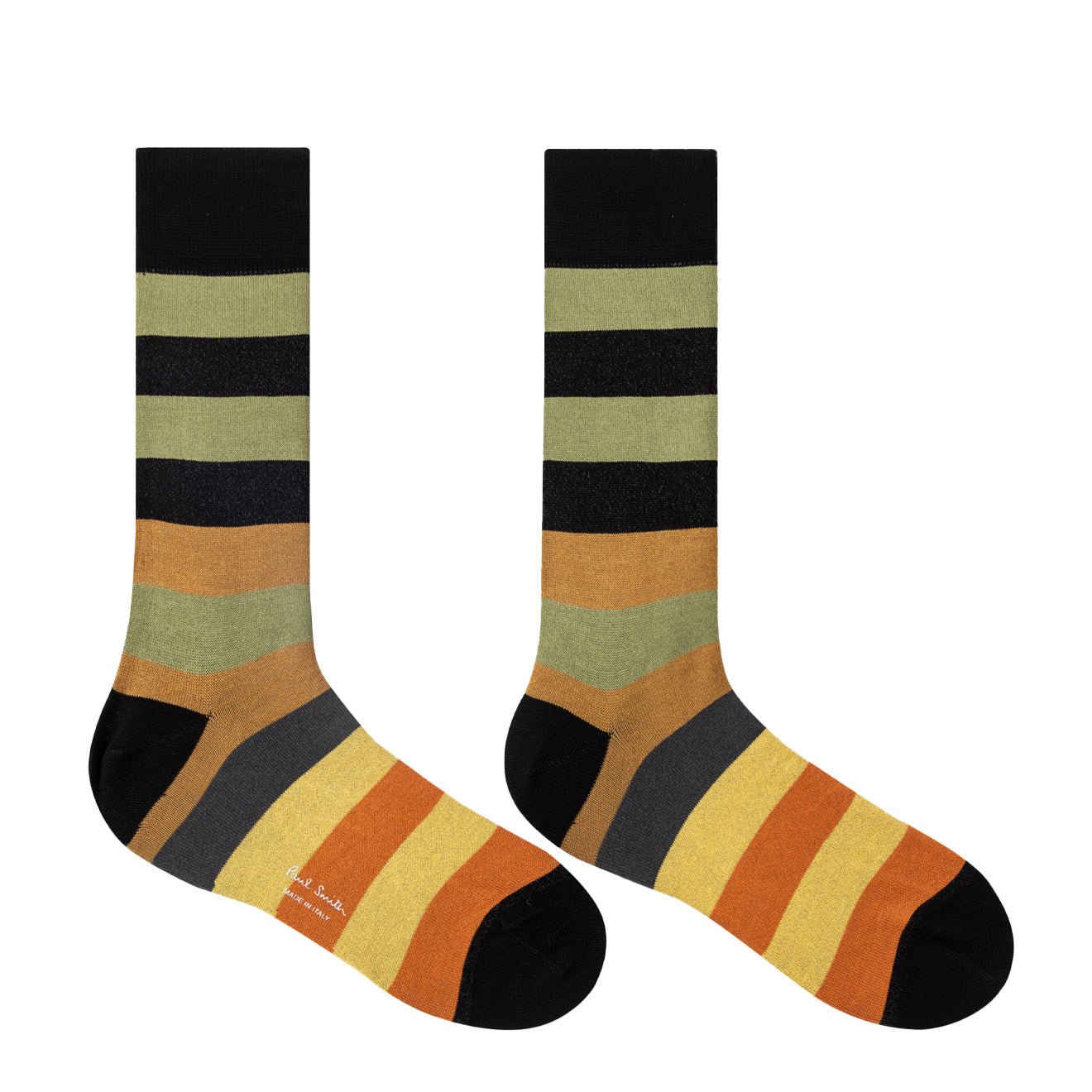 Paul Smith Cotton-Blend Stripe Socks Black - The Sporting Lodge