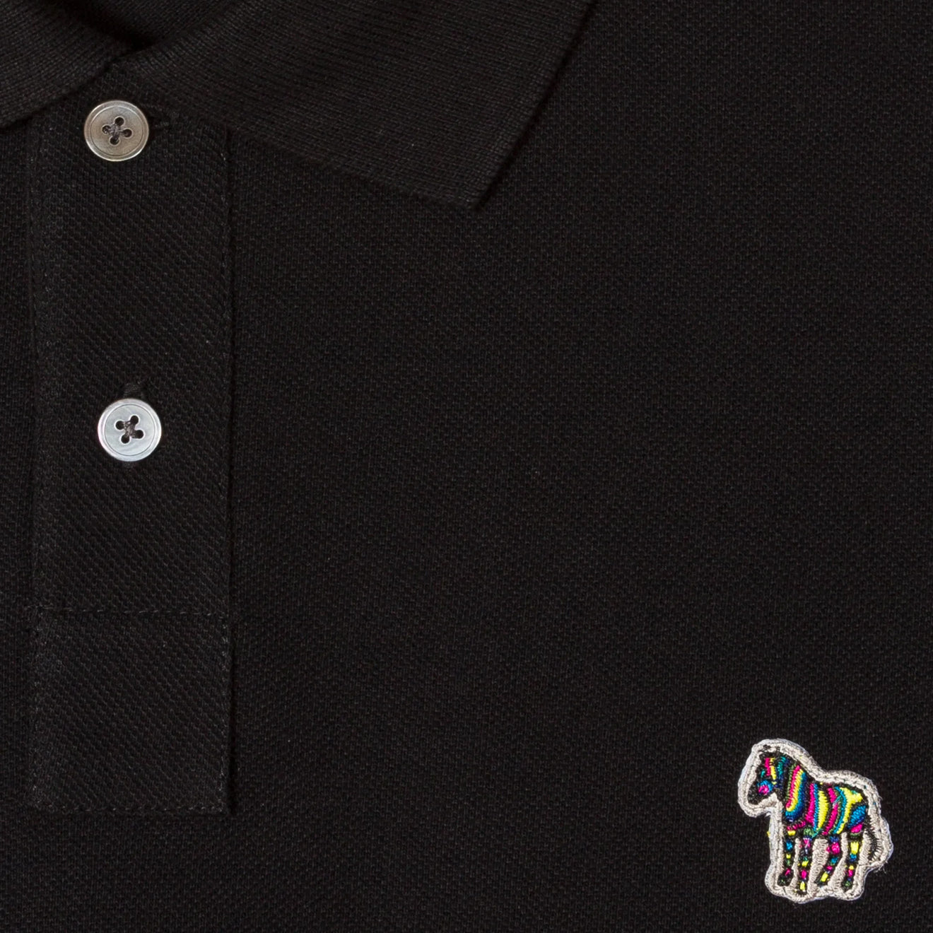 Paul Smith Cotton-Pique Zebra Logo Polo Shirt Black