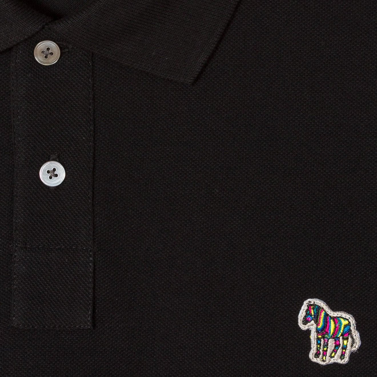Paul Smith Cotton-Pique Zebra Logo Polo Shirt Black - The Sporting Lodge