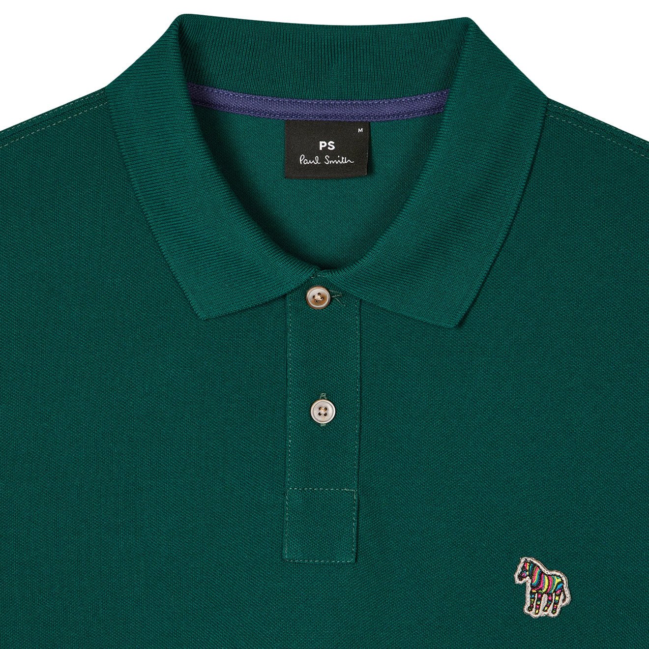 Paul Smith Cotton-Pique Zebra Logo Polo Shirt Teal - The Sporting Lodge