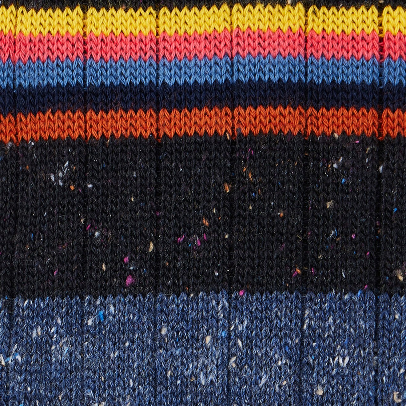 Paul Smith Cotton-Silk Blend Chunky Signature Stripe Socks Black - The Sporting Lodge