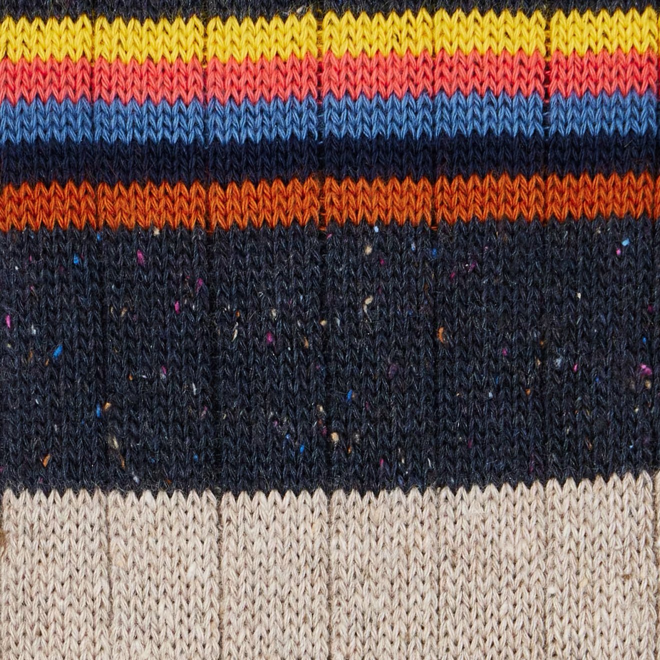Paul Smith Cotton-Silk Blend Chunky Signature Stripe Socks Dark Blue - The Sporting Lodge