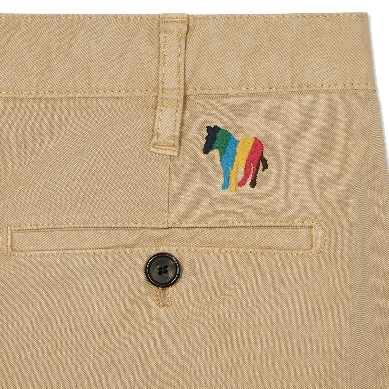 Paul Smith Cotton-Twill Broad Stripe Zebra Shorts Light Beige - The Sporting Lodge
