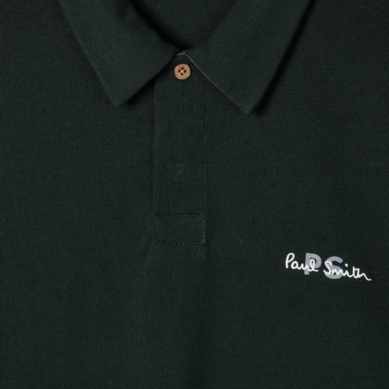 Paul Smith Cotton Logo Long-Sleeve Rugby Shirt Dark Green