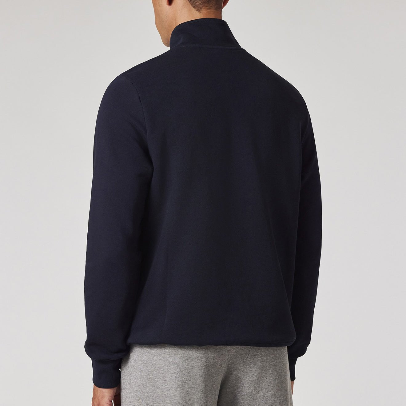 Paul Smith Cotton Zebra Logo Zip-Neck Sweatshirt Navy Blue - The Sporting Lodge