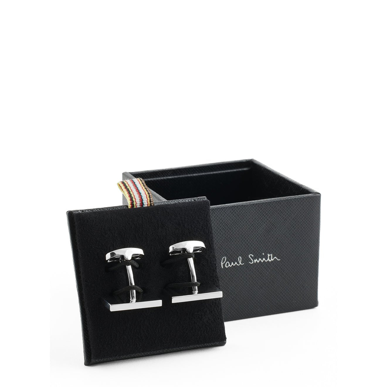 Paul Smith Cufflink Silver Stripe Mother of Pearl - The Sporting Lodge