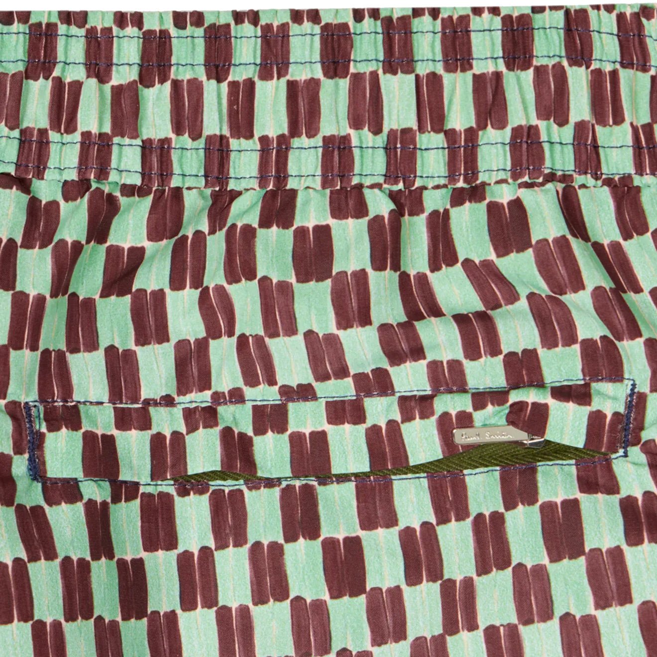 Paul Smith Geometric Print Swim Shorts Bottle Green - The Sporting Lodge