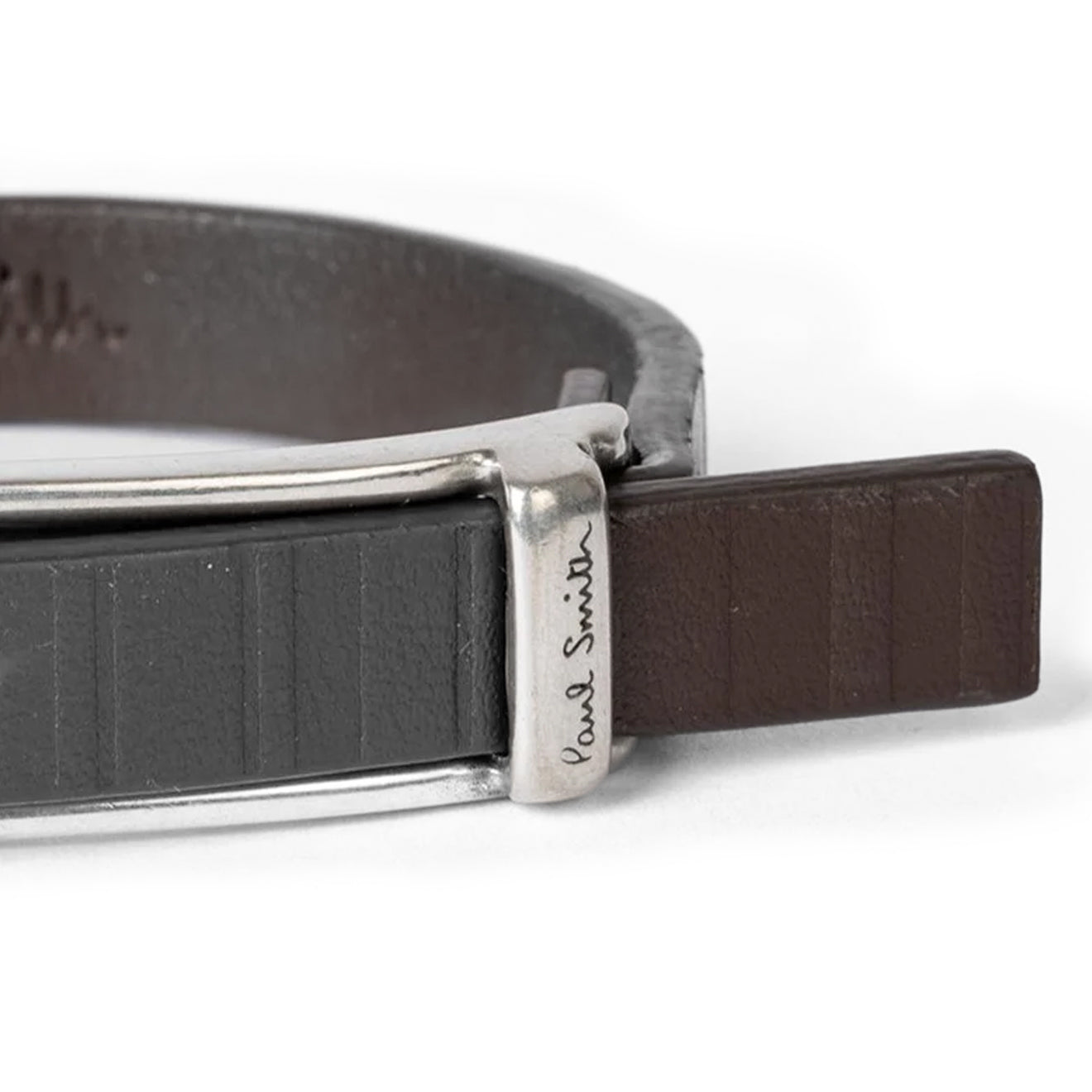 Paul Smith Leather Shadow Stripe Bracelet Brown - The Sporting Lodge