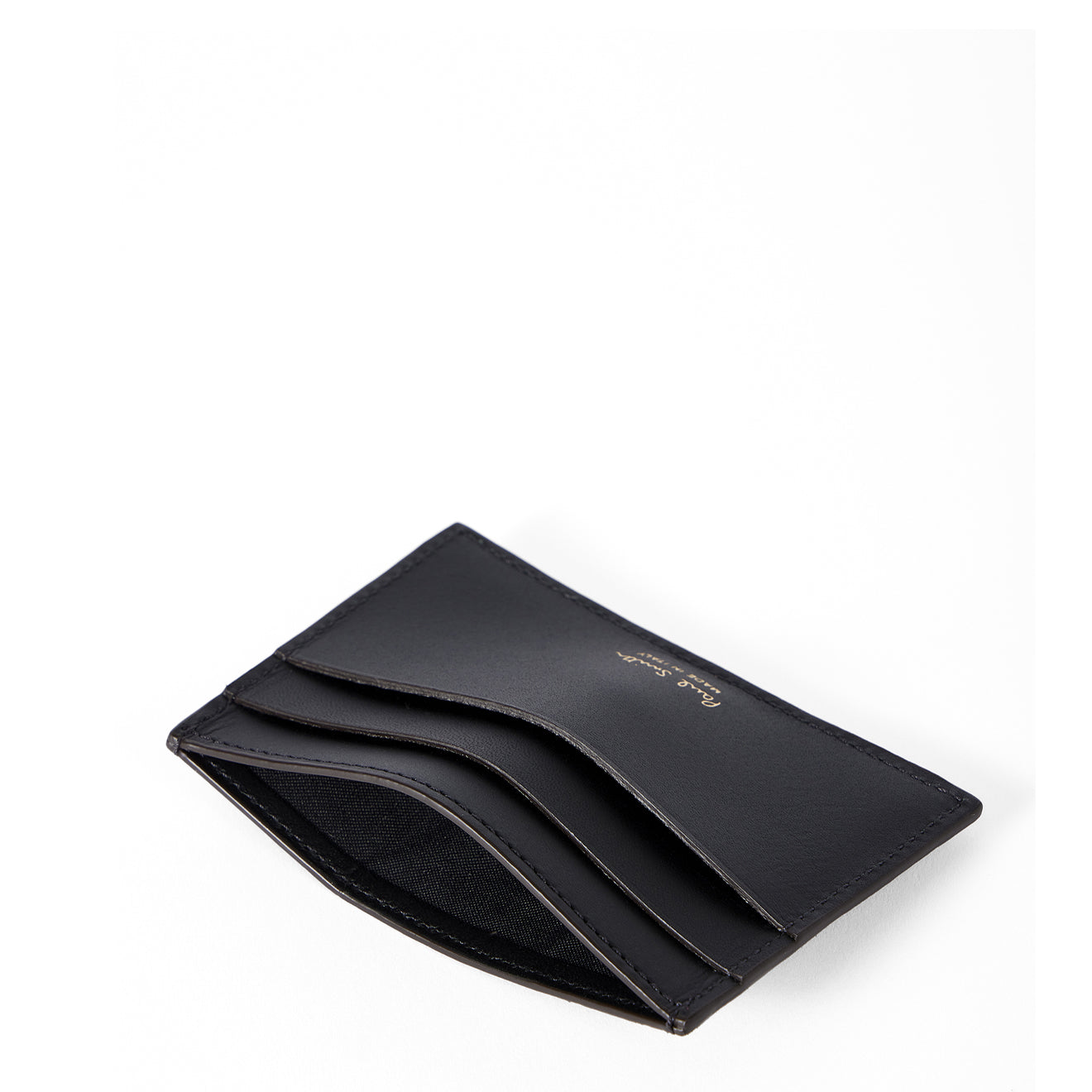 Paul Smith Leather Signature Stripe Coated Canvas Credit Card Holder Black