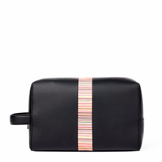 Paul Smith Leather Signature Stripe Wash Bag Black - The Sporting Lodge