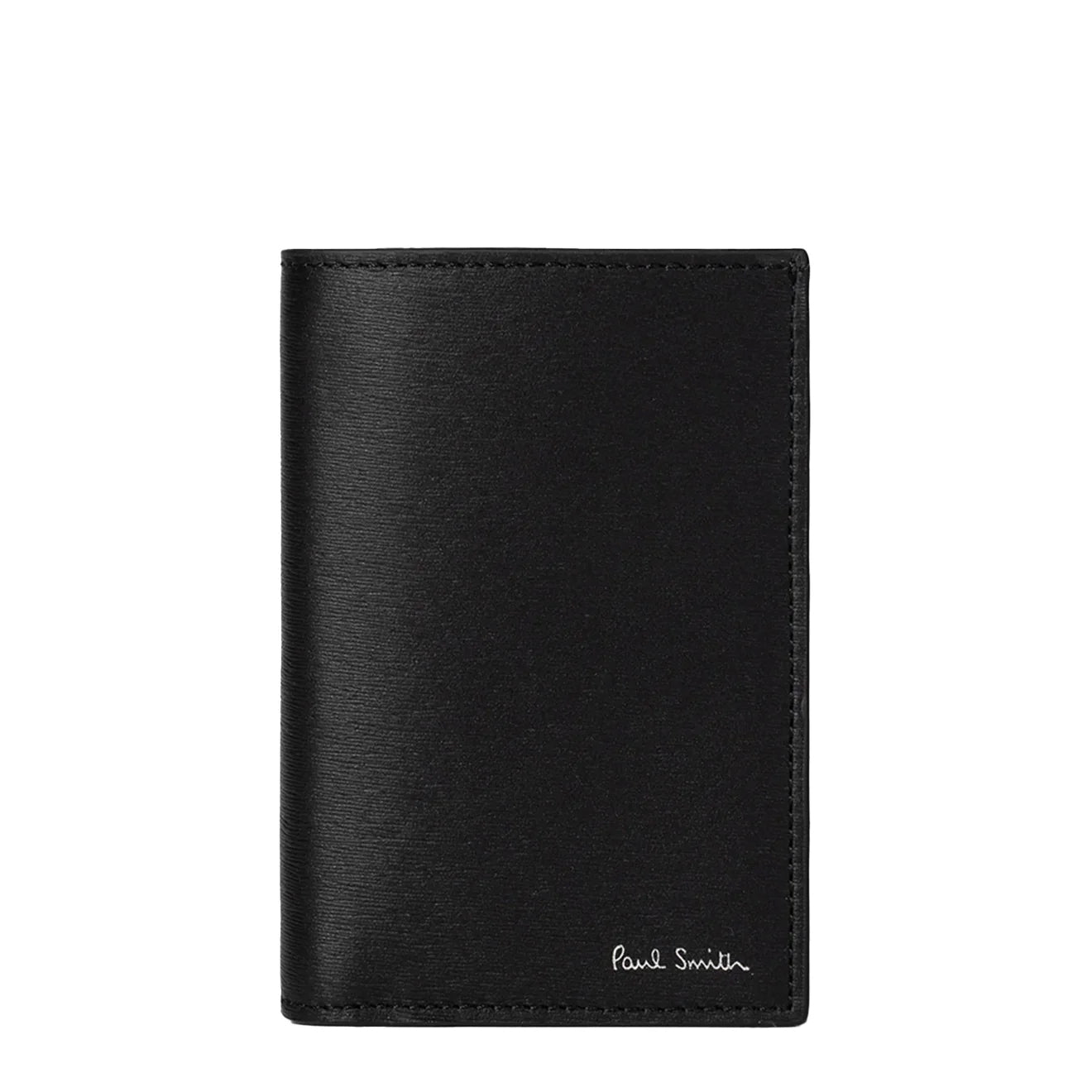 Paul Smith Mini Stripe Leather Bi-Fold Wallet Black - The Sporting Lodge