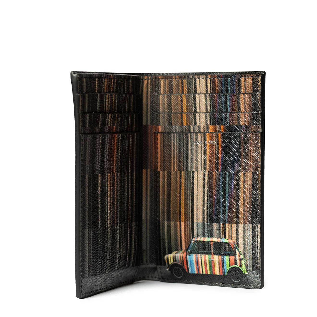 Paul Smith Mini Stripe Leather Credit Card Wallet Black - The Sporting Lodge