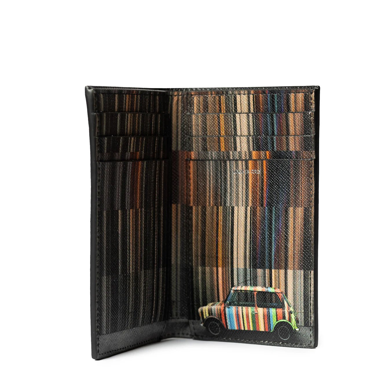 Paul Smith Mini Stripe Leather Credit Card Wallet Black - The Sporting Lodge