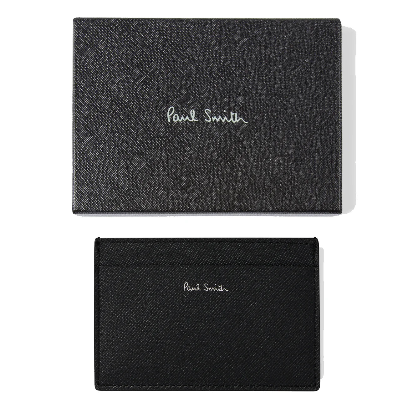 Paul Smith Mini Stripe Print Leather Card Holder Black - The Sporting Lodge