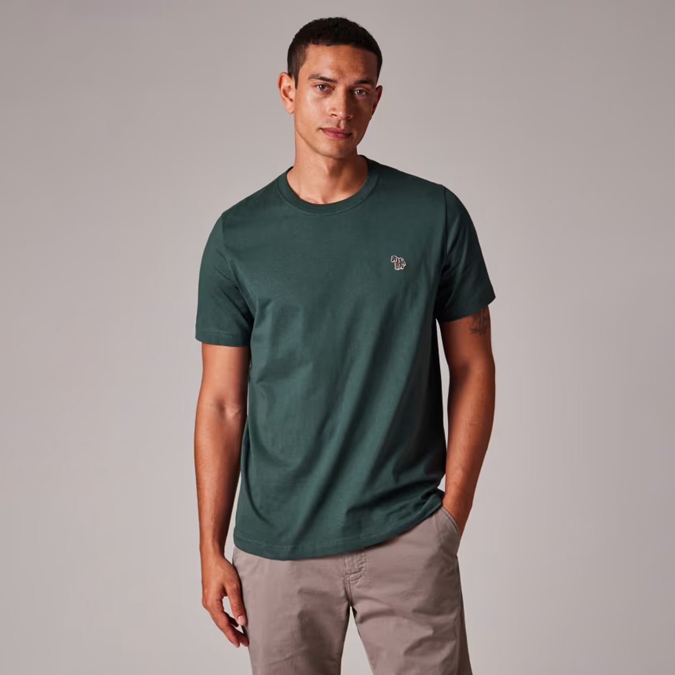 Paul Smith Organic Cotton Zebra Logo T-Shirt Dark Green - The Sporting Lodge