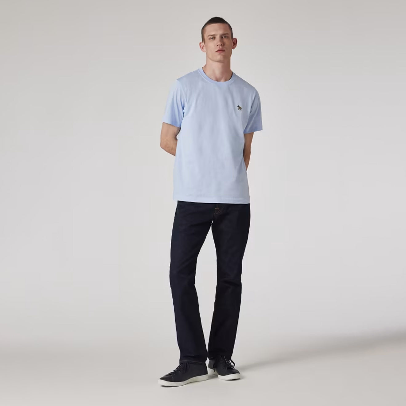 Paul Smith Organic Cotton Zebra Logo T-Shirt Pale Blue