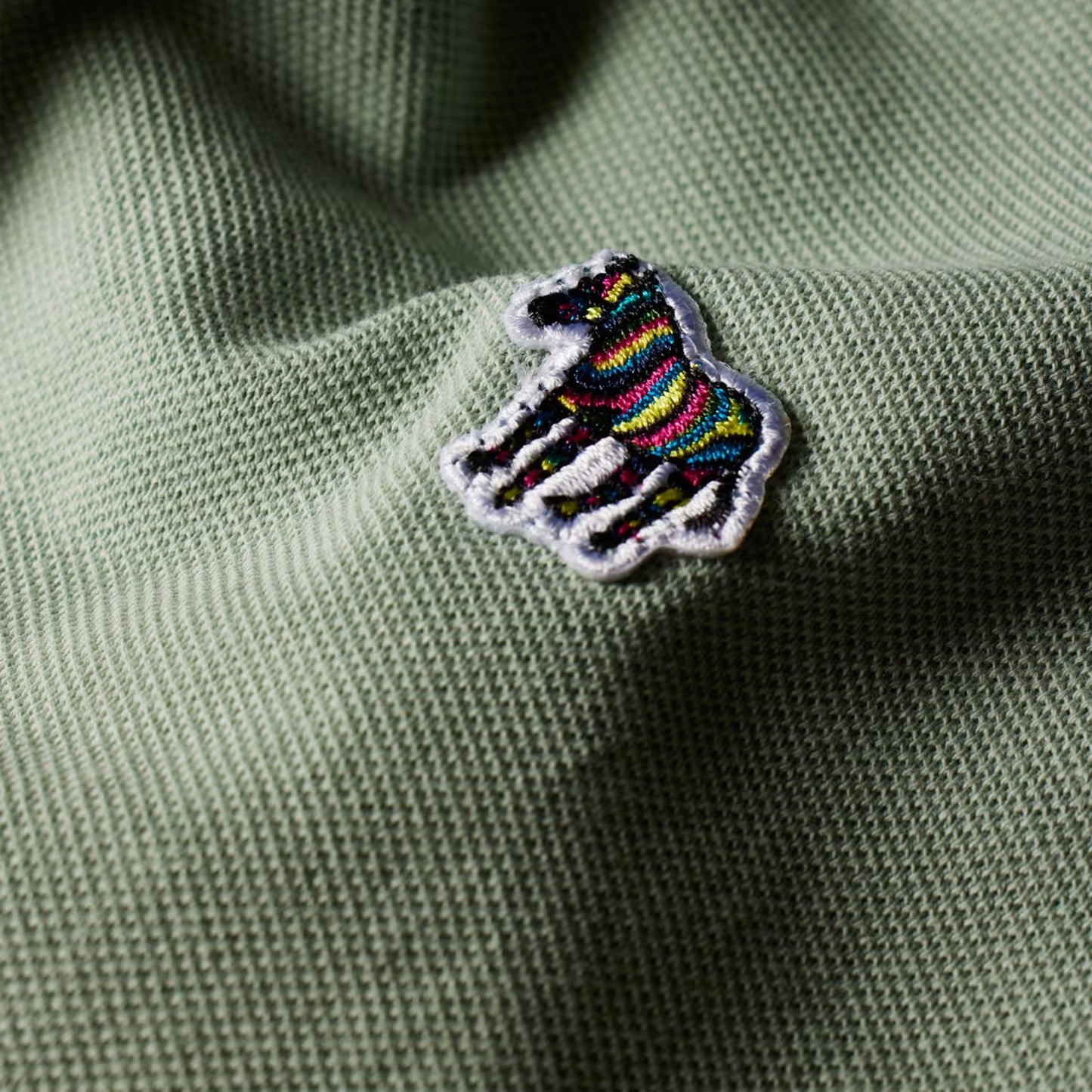 Paul Smith Organic Cotton Zebra Polo Shirt Sage Green - The Sporting Lodge