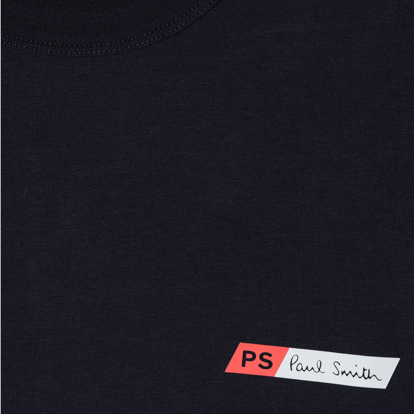 Paul Smith S/S PS Slant Logo Cotton-Blend T-Shirt Very Dark Navy