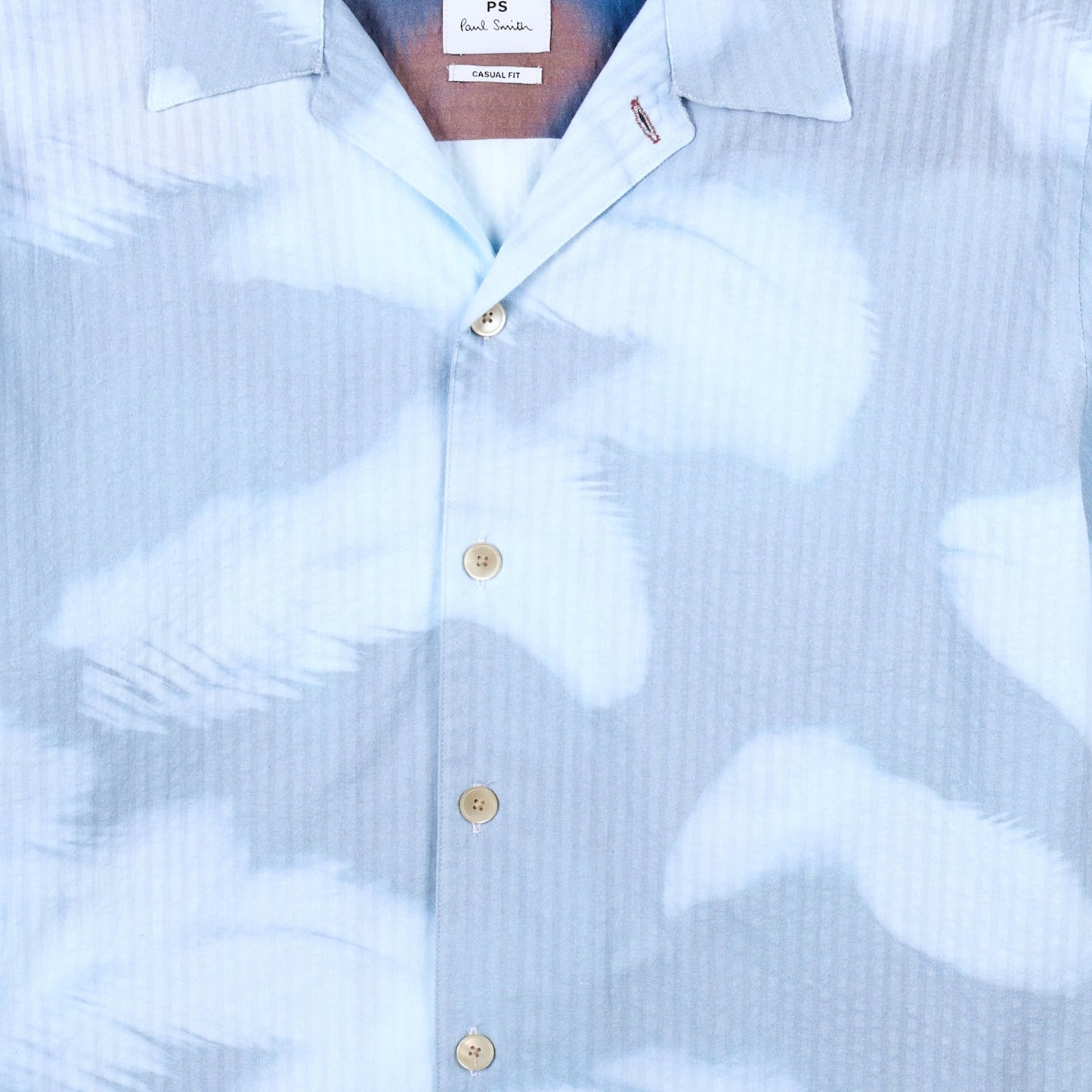 Paul Smith Palm Shadow Short-Sleeve Shirt Light Blue - The Sporting Lodge