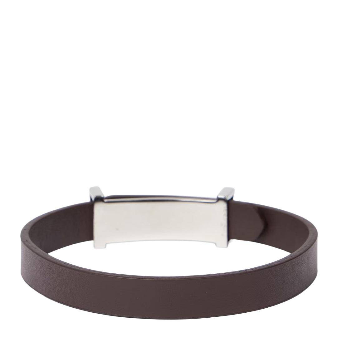 Paul Smith Signature Buckle Leather Bracelet Brown