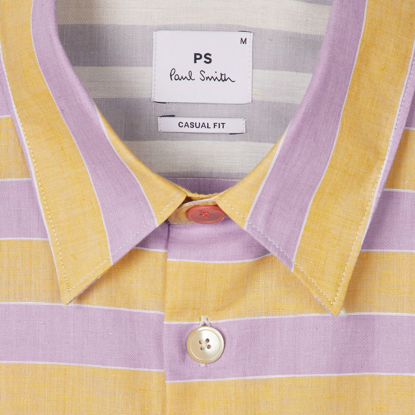 Paul Smith Stripe Cotton-Linen Shirt Purple and Yellow - The Sporting Lodge