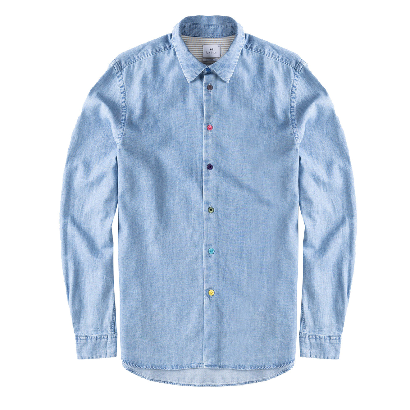 Paul Smith Tailored-Fit Indigo Rinse Cotton Denim Shirt Light Base