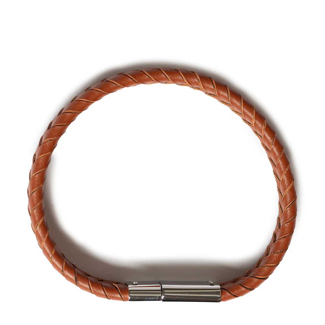 Paul Smith Two-Tone Braided Leather Bracelet Hazelnut - The Sporting Lodge