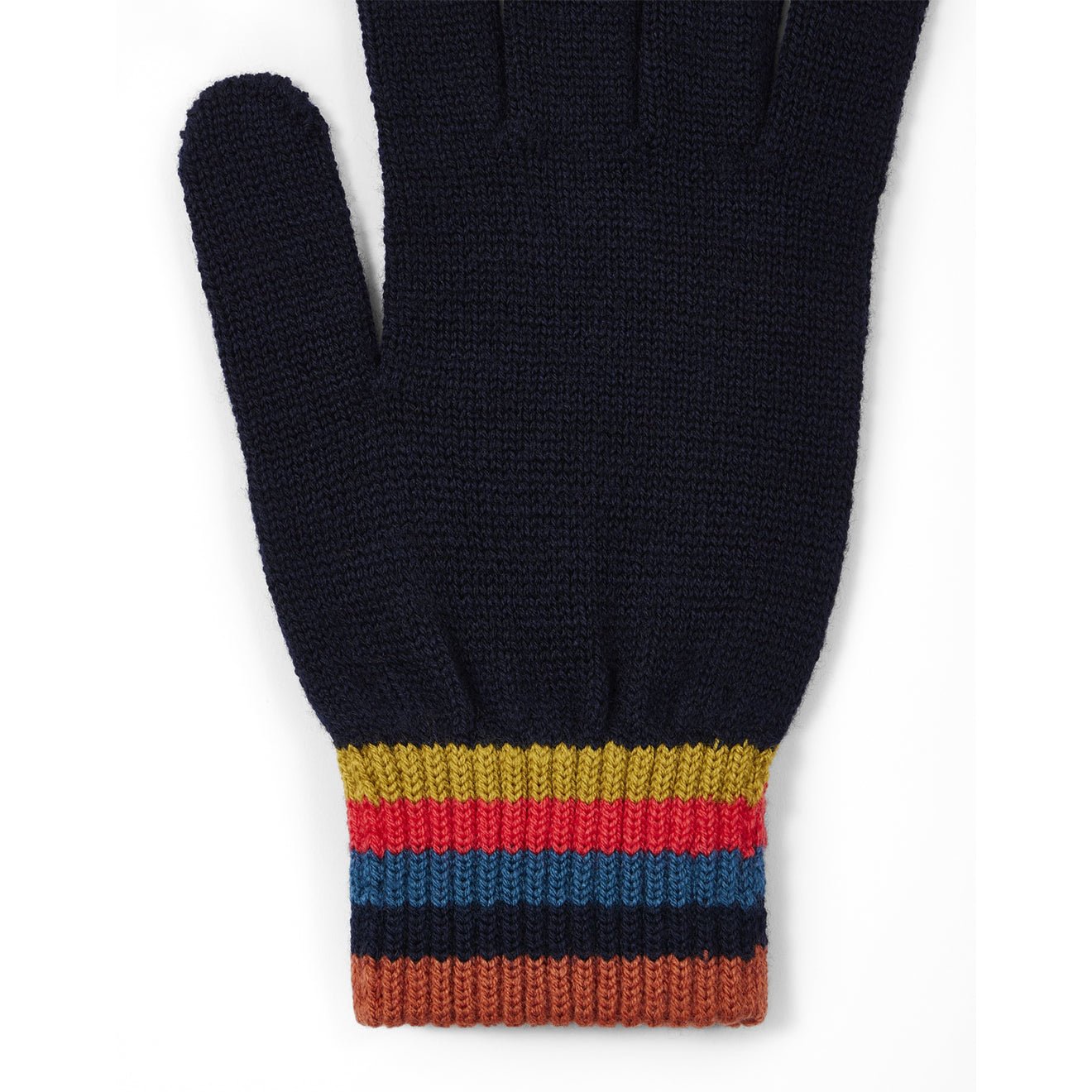 Paul Smith Merino Wool Artist Stripe Gloves Navy Blue - The Sporting Lodge