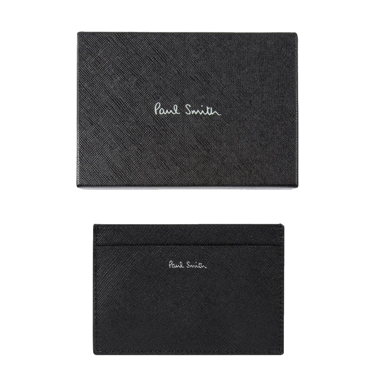 Paul Smith 'Mini Blur' Print Leather Card Holder Black - The Sporting Lodge