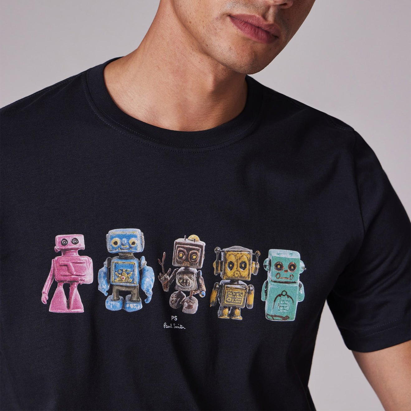 Paul Smith 'Robots' T-Shirt Navy Blue - The Sporting Lodge